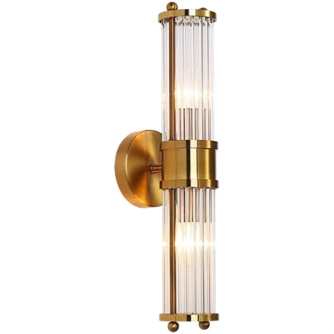 Arandela Dourada com Cristal E14×2 50×12cm - comprar online