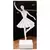 Escultura de uma bailarina branca de 28 cm em pose elegante, com vestido plissado, ideal para decoração.