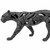 Escultura em pó de pedra pantera vazada preto 44x16 cm - comprar online