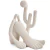 Escultura abstrata em poliresina representando pernas e elementos naturais, ideal para decoração.