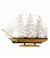 Miniatura Barco Navio Veleiro Madeira Base Preta Fraghta Sigio XVII 48x10x67cm