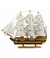 Miniatura Barco Navio Veleiro Madeira Base Preto Canhão 47x10x57cm