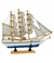 Miniatura Barco Navio Veleiro Madeira Base Azul 26x5x30cm na internet