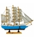 Miniatura Barco Navio Veleiro Madeira Casco Azul 26x5x29cm na internet