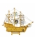 Miniatura Barco Navio Veleiro Madeira Escudos Vela Canhão Pirata 28.5x7x33cm na internet