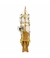 Miniatura Barco Navio Veleiro Madeira Escudos Vela Canhão Pirata 28.5x7x33cm - comprar online