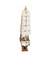 Miniatura Barco Navio Veleiro Madeira Casco Branco Base Preto 43x9x48cm na internet