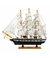 Miniatura Barco Navio Veleiro Madeira Casco Azul Base Marrom 44x9x49cm - Do Lar pro Lar | Loja de Decoração e Tapetes