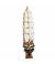 Miniatura Barco Navio Veleiro Madeira Casco Azul Base Marrom 44x9x49cm na internet