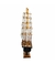 Miniatura Barco Navio Veleiro Madeira Casco Azul Base Marrom 44x9x49cm - comprar online