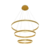 Lustre Pendente 3 Arcos 226W 3000K 22600LM Bivolt Aluminio Escovado Dourado