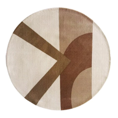 Tapete Sala Redondo Brasilidades Flâmula Bege - comprar online