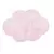 Tapete de algodão em formato de nuvem, na cor rosa claro, ideal para ambientes infantis.