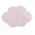 Tapete de algodão em formato de nuvem rosa com bolinhas brancas, ideal para ambientes infantis.