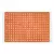 Tapete de algodão em relevo com padrão de treliça em cores laranja e branca, ideal para ambientes infantis.