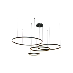 Pendente Luz Direta 40×60×80×100cm 177W 13275LM 3000K Bivolt Alumínio Preto + Acrílico - comprar online