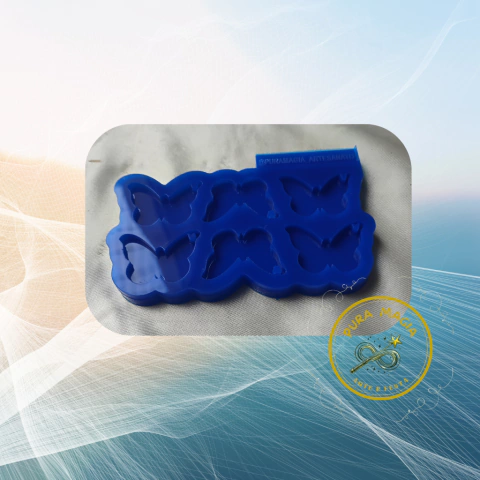 Molde Silicone Resina Com 6 Borboletas Pingentes Chaveiro COM FURO