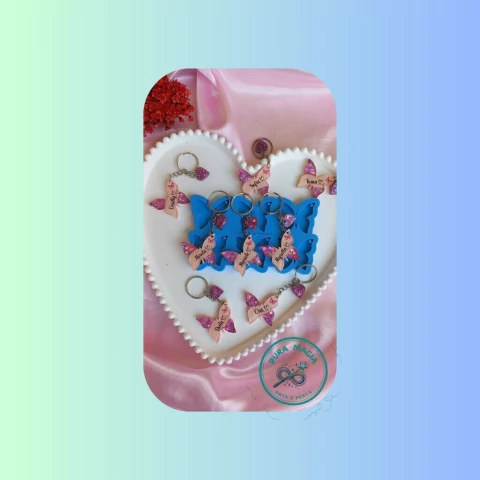 Molde de silicone Borboleta com 6 Cav e furos - comprar online