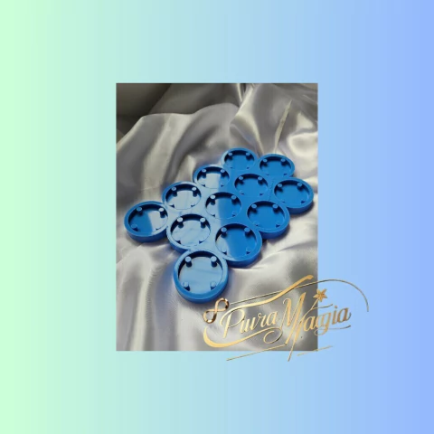 Molde de Silicone Circulo 3.5 com 4 furos e 12 Cavidades
