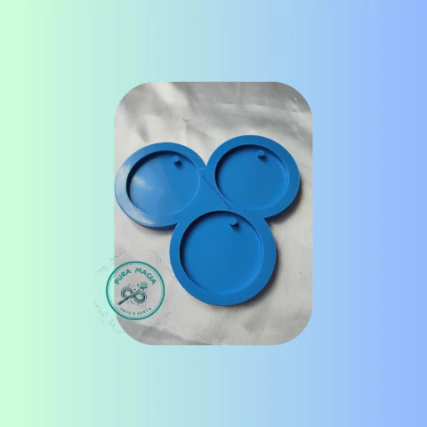 Molde de Silicone Para Resina Epóxi Circulo 6cm com 3 Cavidades - comprar online