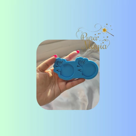 Molde de silicone Circulo com Rosa