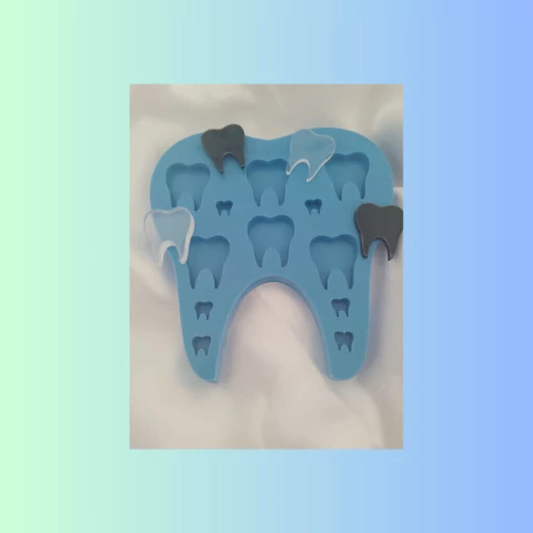 Molde dentinhos sem furo ( com 6 dentes maiores e 6 dentes menores)