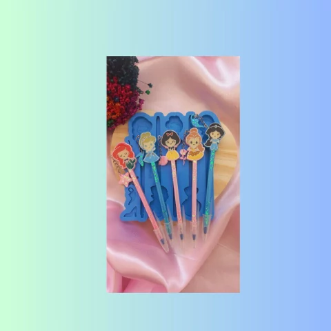 Molde de Silicone Canetas Princesa