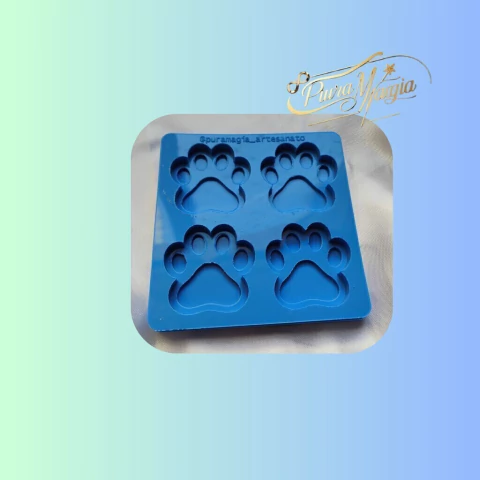 Molde se Silicone para Chaveiro Patinha - 4 Cavidades