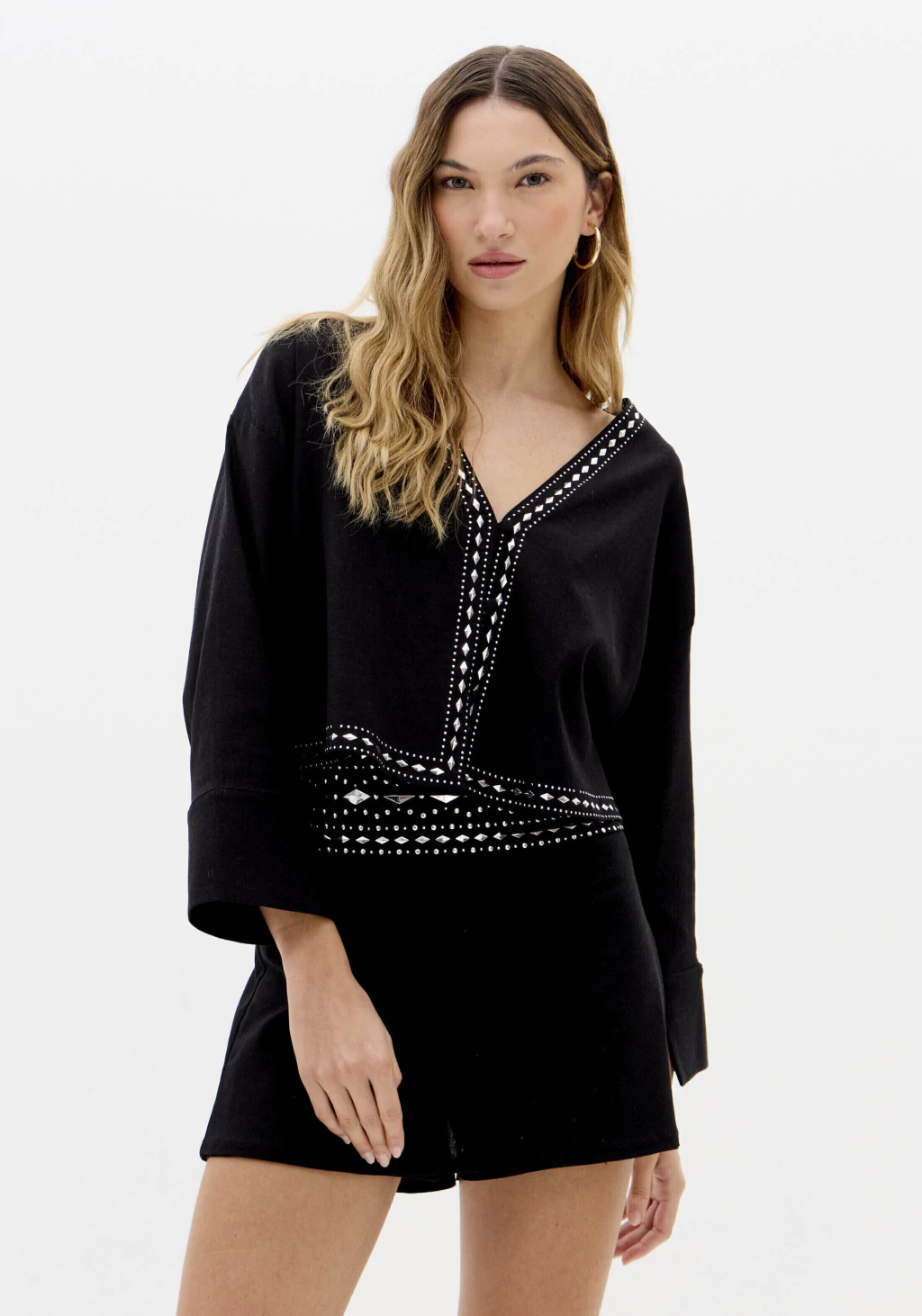 CAMISA LANÇA PERFUME EASY MANGA 7 8 COM LINHO