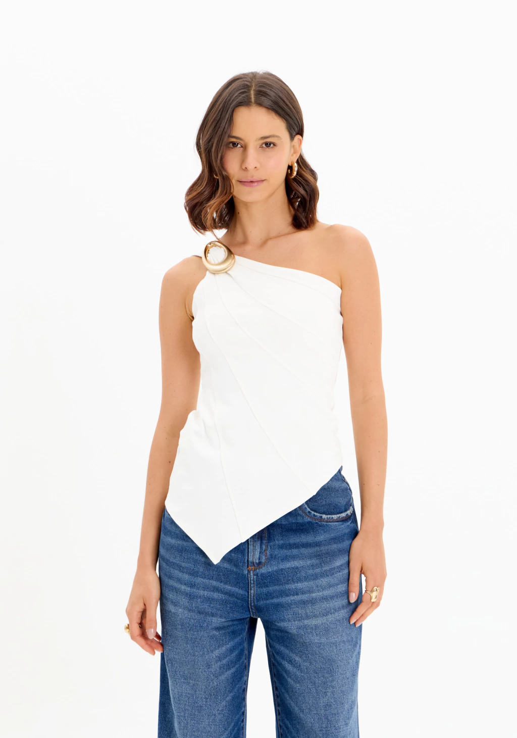 BLUSA LANÇA PERFUME OMBRO UNICO ASSIMETRICA