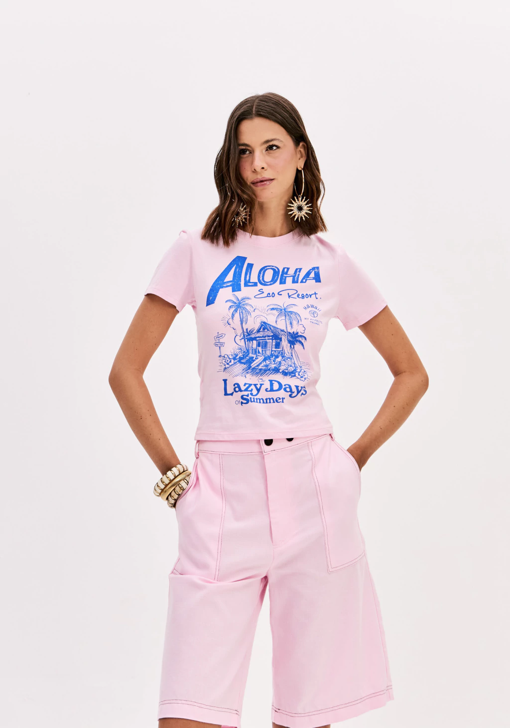 T-SHIRT MY FAVORITE BABY LOOK COM APLICACAO