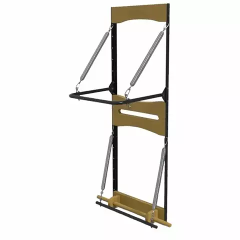 Prancha de molas PRO para Pilates da marca Arktus com estrutura metálica preta e componentes em madeira clara, incluindo molas para resistência