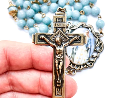 Terço N.S Das Graças - Pedra Natural Amazonita. - comprar online