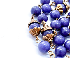 Imagem do Terço Pedra Jade Safira - Imaculada Conceição