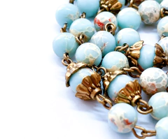 Terço São Miguel - Pedra Natural Jaspe