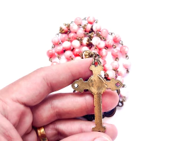 Terço Sta Gianna Pedra Natural Jade