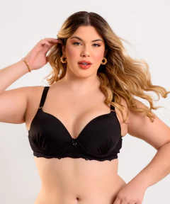 Cod:3699 - SUTIÃ PLUS SIZE COM BASE EM RENDA E MICROFIBRA - comprar online