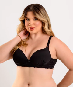 Cod:3699 - SUTIÃ PLUS SIZE COM BASE EM RENDA E MICROFIBRA - Afavel Moda Intima