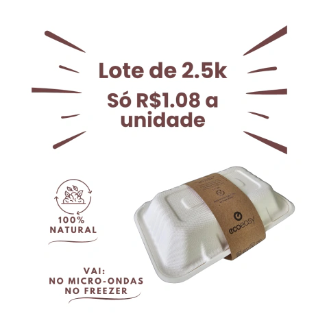 Lote com 10 caixas de Hamburgueiras Biodegradáveis – 2.500 unidades!