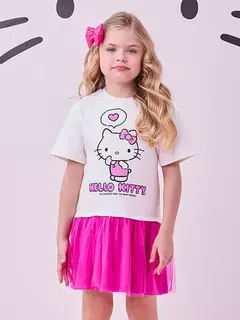 VESTIDO HELLO KITTY COM TULE PEROLA - comprar online