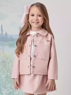 Jaqueta Fake Leather Rosa Animê