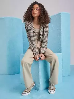 Blazer Cropped Xadrez I Am Authoria - loja online