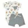 CONJUNTO BODY COM BOLSINHO E SHORTS BARRA VIRADA SUED MINI & CO