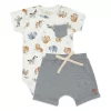 CONJUNTO BODY COM BOLSINHO E SHORTS BARRA VIRADA SUED MINI & CO