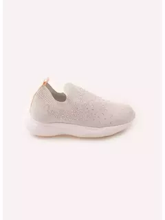 Tenis Knit Cristais Off White Pituchinhus na internet