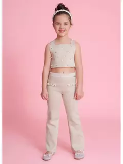 Blusa Cropped Tricot Shine Dourado Pituchinhus