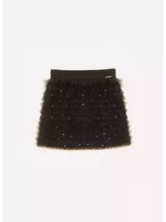 Saia Short Rib Frufru Tule Preto Pituchinhus - comprar online