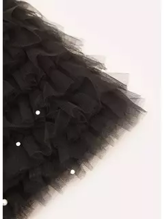 Saia Short Rib Frufru Tule Preto Pituchinhus - Bolhinhas de Sabão