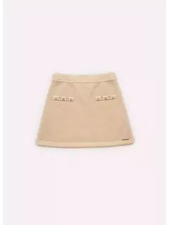 Saia Short Tricot Shine Dourado Pituchinhus - comprar online