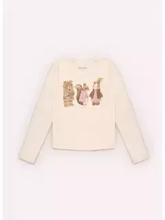 Blusa Cotton Bichinos Manga Preguinha Pituchinhus - comprar online